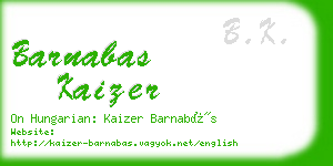 barnabas kaizer business card